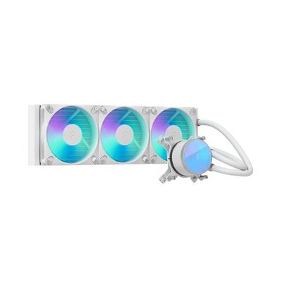 Fractal Design Radius 360 RGB, White - Refroidisseur liquide AIO | Refroidisseur AIO pour processeur avec ventilateurs Dynamic 3 et performances de refroidissement élevées.