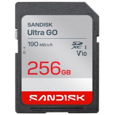 Carte SD Sandisk Ultra Go Sd 256go 190mbs C10 U1 Uhs