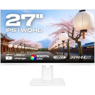 Ecran Pc Japannext N-I27qr-C65w-H 27'' Wqhd 75hz Ips 8 Ms Amd Freesync Kvm Blanc