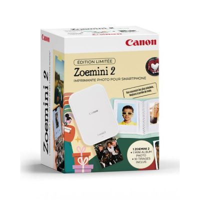 Kit Imprimante photo Canon Zoemini 2 Blanc pour Smartphone + 1 mini album photo et 10 tirages inclus