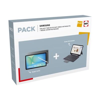 Pack Samsung Galaxy Tab S10FE 128Go Wifi GRAY avec Book Cover Keyboard BT