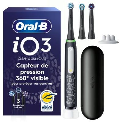 Brosse À Dents Électrique Oral-B Io 3 Leopard + Étui De Voyage + Étui Bro