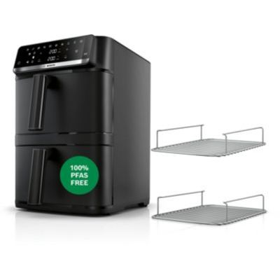 Friteuse Sans Huile Bosch Série 6 Double Bac Vertical Noir Mafd661