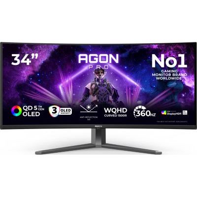 Ecran Pc Gamer Aoc Agon Pro Ag346ucd 34'' Incurvé Oled 4k 360 Hz Hdr Hdmi 2.1