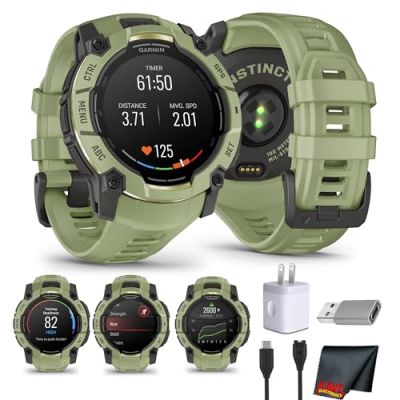 Montre - GARMIN Instinct 3 AMOLED 50 mm Vert sauge Bracelet silicone vert sauge