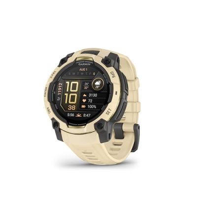 Montre GARMIN Instinct 3 AMOLED - 45 mm - Sable - Bracelet silicone sable