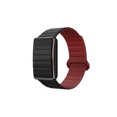 Bracelet connecté en silicone doux POLAR avec une fermeture magnétique Noir et Rouge