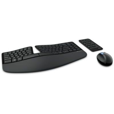 image Microsoft – Sculpt Ergonomic Desktop – Ensemble clavier et souris ergonomiques sans fil – (Clavier AZERTY français) – Noir (L5V-00007)