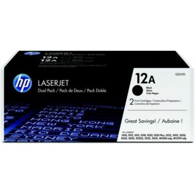 image HP 12A Pack de 2 Toners Noir Authentiques (Q2612AD)