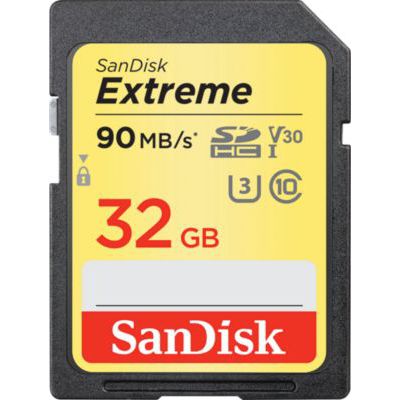 image Carte Mémoire SDHC Sandisk Extreme 32 Go jusqu'à 90 Mo/s, Classe 10, U3, V30 & Trépied ultraléger 152 cm avec Sac Inclus