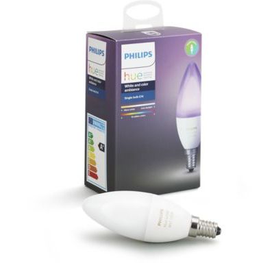 image Philips Hue Ampoule connectée White and Color flamme E14 - Fonctionne avec Alexa