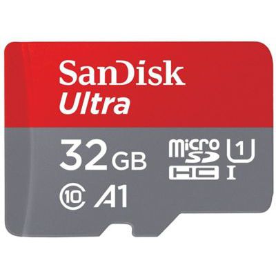 image SanDisk Ultra Carte mémoire microSDHC 32 Go + Adaptateur SD avec Application A1 Performance jusqu'à 98 Mo/s, Classe 10, U1, SDSQUAR-032G-GN6MA