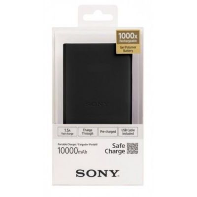 image Sony CP-V10B Batterie Externe Noir 10000 mAh – Batterie Externe (Noir, Plastique, Universel, 10000 mAh, USB, 4,16 h)