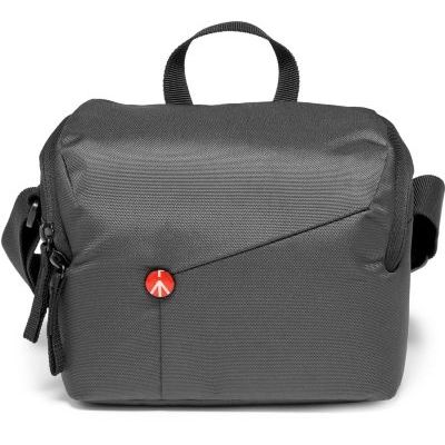 image Manfrotto MB NX-SB-IGY-2 Sac à bandoulière pour CSC, compatible avec les appareils photo sans miroir, système compact et 2 à 3 objectifs, poche en maille pour cartes mémoire, accessoires, V2 Gris