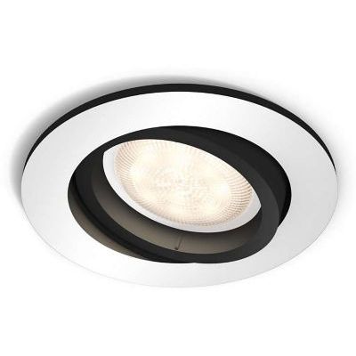 image Philips Hue Luminaire télécommandé Spot encastré MILLISKIN Rond Chrome - Fonctionne avec Alexa