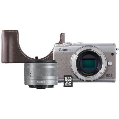 image Appareil photo Hybride Canon EOS M100 Gris+15-45mm+Etui+SD 16Go