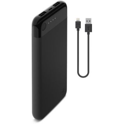 image Belkin Batterie externe Boost Charge 10K avec connecteur et câble Lightning (certifié Apple MFi) - noir
