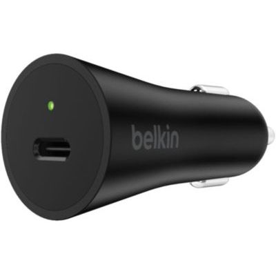 image Belkin Chargeur de Voiture USB-C BOOST CHARGE (27 W) - Prise en charge de la fonction Charge rapide pour iPhone/iPad, USB PD (USB Power Delivery)