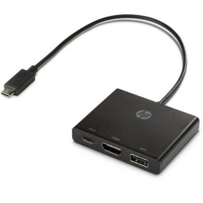 image HP Adaptateur/Hub USB-C vers HDMI/USB 3.0/USB-C 1BG94AA#ABB -Noir
