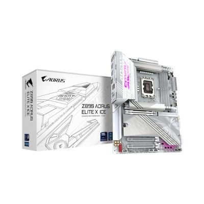 image GIGABYTE Carte mère Z890 AORUS Elite X Ice - Prend en Charge Les processeurs Intel Core Ultra (série 2), 16+1+2 Phases VRM, jusqu'à 9500MHz DDR5 (OC), 1xPCIe 5.0 + 4xPCIe 4.0, Wi-FI 7, LAN 2.5GbE