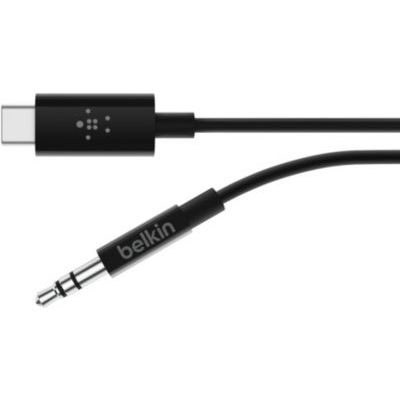 image Belkin Câble Audio 3, 5 mm RockStar avec Connecteur USB-C - Câble USB-C vers Audio 3, 5 mm (AUX), 90 cm