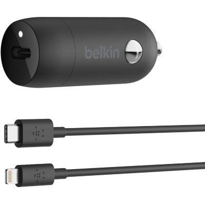image Belkin Chargeur de voiture USB-C Boost Charge 18 W avec câble USB-C vers Lightning