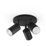 image produit Philips Hue White & Color Ambiance Spot Fugato x3 rond Noir Compatible Bluetooth, Fonctionne avec Alexa