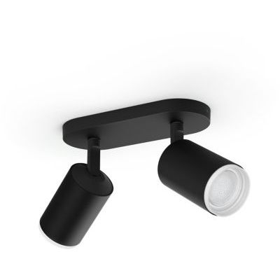 image Philips Hue White & Color Ambiance Spot Fugato x2 Noir Compatible Bluetooth, Fonctionne avec Alexa