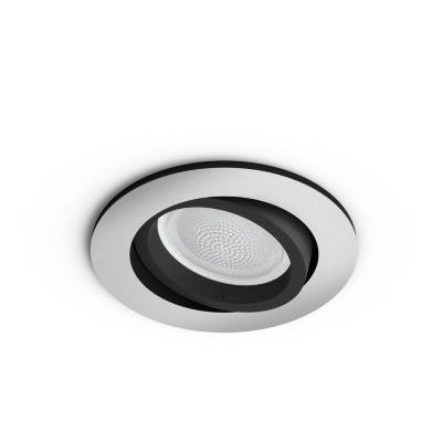 image Philips Hue White & Color Ambiance Spot Centura encastré rond Aluminium Compatible Bluetooth, Fonctionne avec Alexa