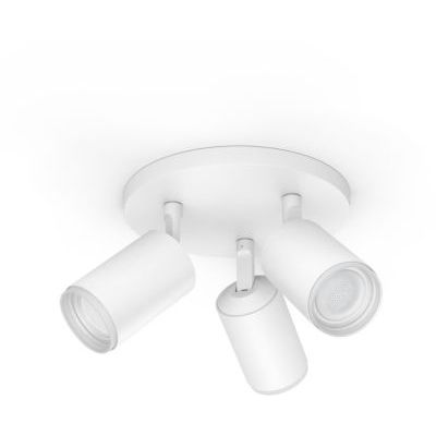 image Philips Hue White & Color Ambiance Spot Fugato x3 rond Blanc Compatible Bluetooth, Fonctionne avec Alexa