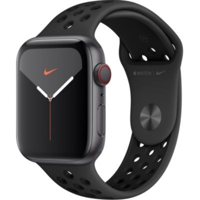 image Apple Watch Nike Series 5 (GPS + Cellular) - 44 mm - Espace Gris en Aluminium - Bracelet Sport Nike -Anthracite/Noir