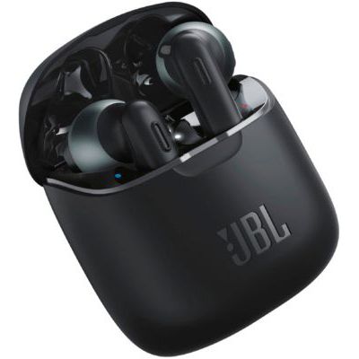 image JBL Tune 220TWS – Écouteurs Pure Bass Sans Fil – Appels Stéréo Mains Libres Grâce au Bluetooth – Autonomie Pendant 20 hrs avec l'Étui de Recharge – Bluetooth, Noir