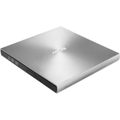 image ASUS ZenDrive U9M Argent (SDRW-08U9M-U) – Graveur DVD x8 ultra-compact, M-Disc supporté pour un stockage assuré pendant 1000 ans, compatible avec USB 3.0 Type-C & Type-A pour Windows & Mac OS