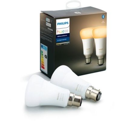 image Philips Hue Ampoules LED Connectées White Ambiance B22 Compatible Bluetooth, Fonctionne avec Alexa Pack de 2