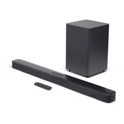 image JBL 2.1 – Barre de son avec caisson de basses sans fil – Connection 4K par arc HDMI ou câble optique – Bluetooth 4.2 – Couleur : Noir