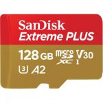 image produit SanDisk Extreme Plus Carte mémoire MicroSDXC 128 Go + Adaptateur SD avec A2 App Performance + Rescue Pro Deluxe, Jusqu'à 170 Mo/s, Classe 10, UHS-I, U3, V30 - livrable en France