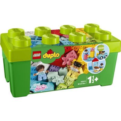image LEGO DUPLO La boîte de briques avec rangement pour jouets, Premières briques jouet d'apprentissage préscolaire pour tout-petits de 1,5 ans, 23 pièces, 10913