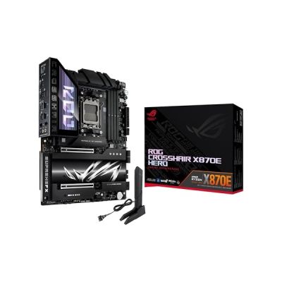 image ASUS ROG Crosshair X870E Hero – Carte mère Gaming AMD Ryzen AM5 X870E ATX (DDR5, 18+2+2 DrMOS, PCIe 5.0, 5 x M.2, Wi-FI 7, USB4 Type-C avec Quick Charge 4+, HDMI, AI Overclocking, Aura Sync RGB)