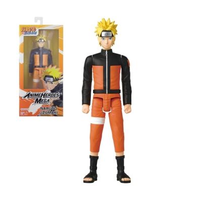 image Bandai - Anime Heroes - Naruto Shippuden - Figurine Anime Heroes Mega 30 cm - Naruto Uzumaki - Grande Figurine articulée - Figurine Manga - Licence Officielle Naruto - Jouet Enfant 4 Ans et + - 38151