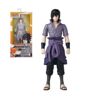 image Bandai - Anime Heroes - Naruto Shippuden - Figurine Anime Heroes Mega 30 cm - Sasuke Uchiwa - Grande Figurine articulée - Figurine Manga - Licence Officielle Naruto - Jouet Enfant 4 Ans et + - 38152