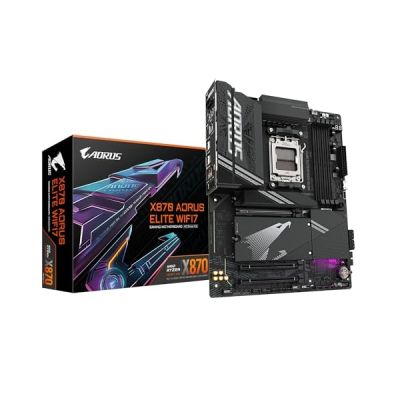 image GIGABYTE Carte mère X870 A Elite WIFI7 - Prend en Charge Les processeurs AMD Ryzen 9000, VRM 16+2+2 Phases, jusqu'à 8000MHz DDR5 (OC), 3xPCIe 5.0, Wi-FI 7, LAN 2.5GbE, USB 4