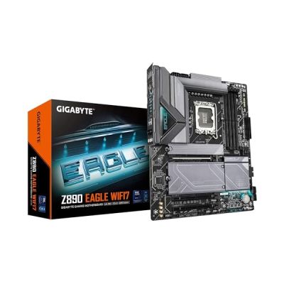 image GIGABYTE Carte mère Z890 Eagle WIFI7 - Prend en Charge Les processeurs Intel Core Ultra (série 2), 14+1+2 Phases VRM, jusqu'à 8800MHz DDR5 (OC), 1xPCIe 5.0 + 3xPCIe 4.0, Wi-FI 7, LAN 2.5GbE