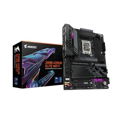 image GIGABYTE Z890 AORUS Elite WIFI7 Carte Mère - Prend en Charge Les processeurs Intel Core Ultra (Série 2), 16+1+2 Phases VRM, jusqu'à 8800MHz DDR5 (OC), 1xPCIe 5.0 + 3xPCIe 4.0, Wi-FI 7, 2.5GbE LAN