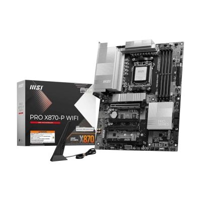 image MSI Pro X870-P WiFi Carte mère, ATX - pour processeurs AMD Ryzen 9000/8000 / 7000, AM5-60A SPS VRM, DDR5 Memory Boost 8200+MT/s (OC), PCIe 5.0 x16 & 4.0 x16, M.2 Gen5, Wi-FI 7, 5G LAN