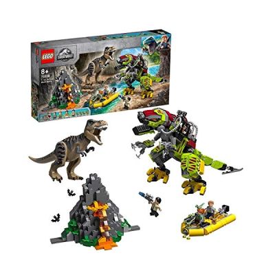 LEGO-Jurassic World La bataille du T. rex contre le Dino Mech J, 716 Pièces 75938