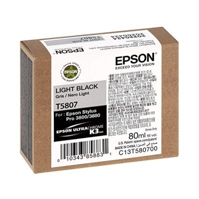 EPSON Pack de 1 Cartouche photo T5807 - Noir clair - Standard - 80ml