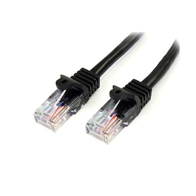 image STARTECH Câble réseau Cat5e UTP sans crochet de 2m - Cordon Ethernet RJ45 anti-accroc - M/M - Noir