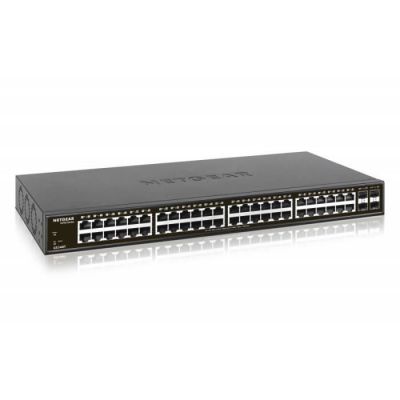 image NETGEAR (GS348T) Smart Switch Ethernet manageable professionnel 48 Ports RJ45 Gigabit (10/100/1000) - avec 4 Ports SFP 1 Gigabit, bureau/en rack et série S350