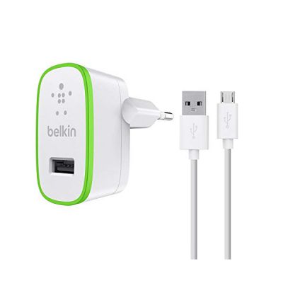 image Belkin - Chargeur Secteur Universel 2.4A + Câble Micro-USB pour Smartphones et Tablettes Android - 1,2M - Blanc