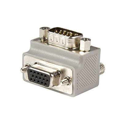 STARTECH Adaptateur VGA à angle droit vers VGA type 2 - Convertisseur HD15 vers HD15 - M/F - Gris - 1 x HD-15 Mâle VGA - 1 x